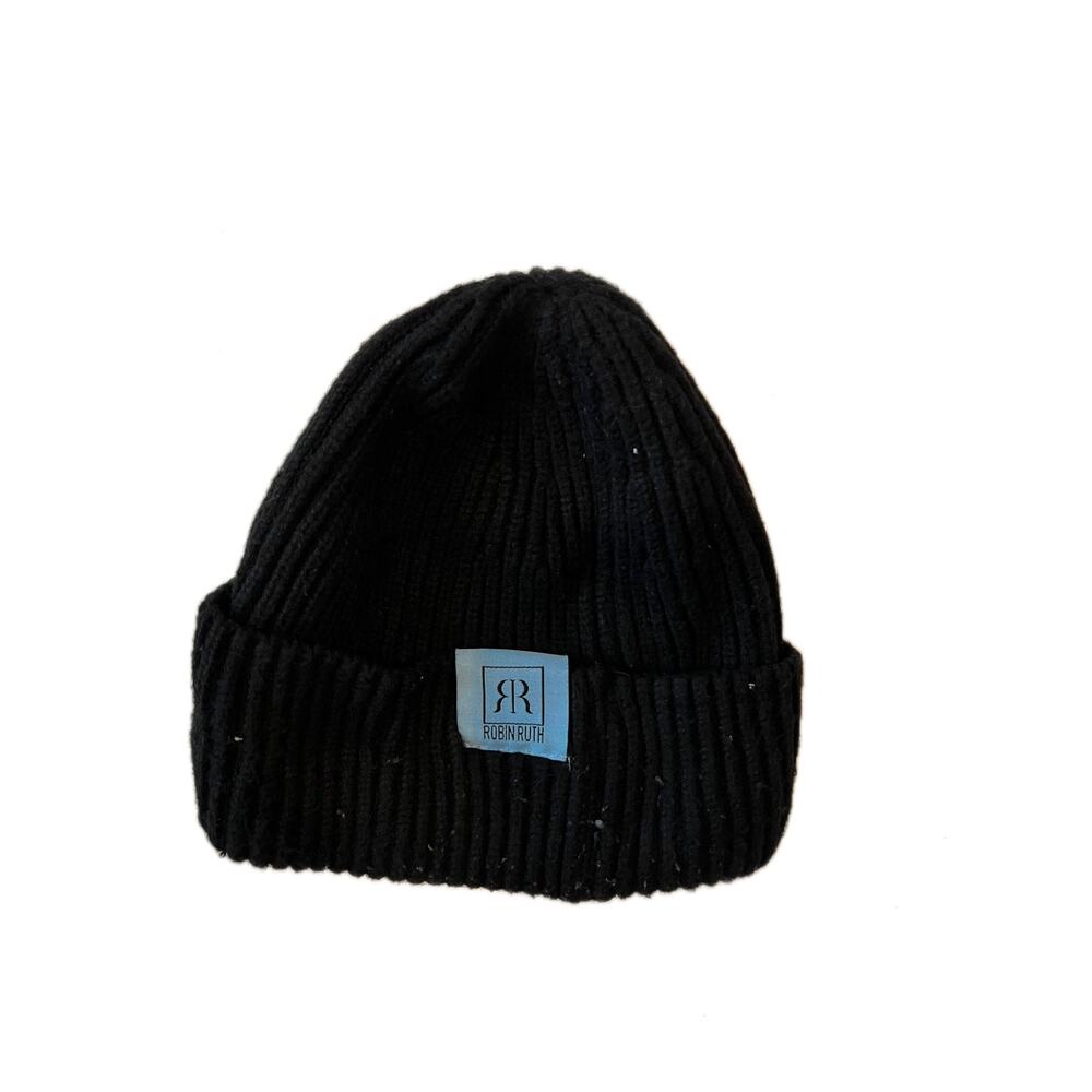 Robin Ruth Black Acrylic Beanie Winter Hat